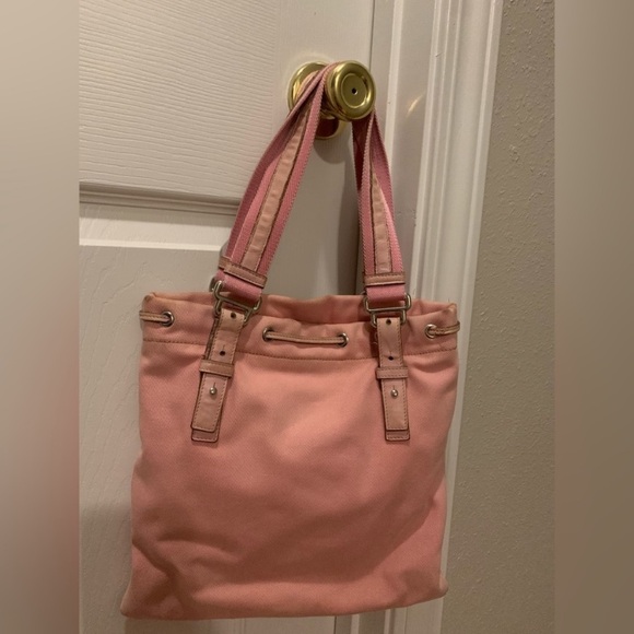 YSL Yves Saint Laurent Kahala  Pink Canvas Tote - Picture 7 of 16